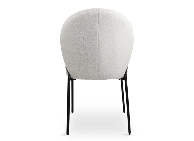 Lot de 2 chaises design en tissu bouclette blanc BENTA