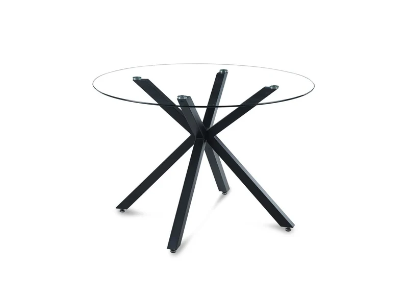 Table à manger ronde en verre 120cm CUBA