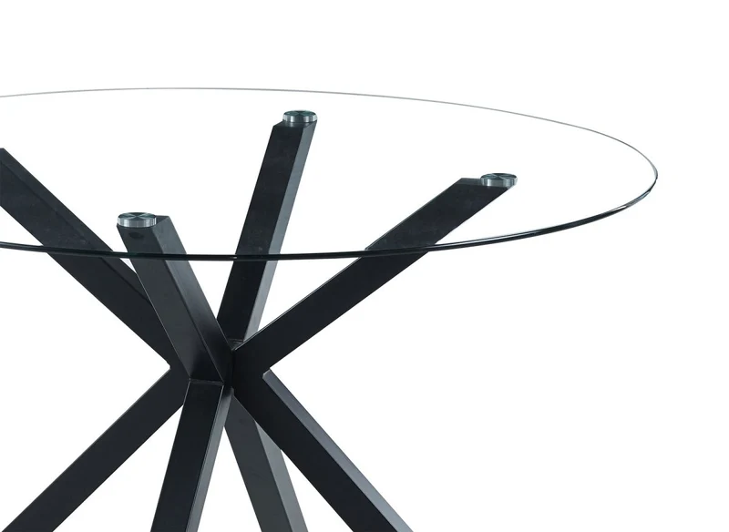 Table à manger ronde en verre 120cm CUBA