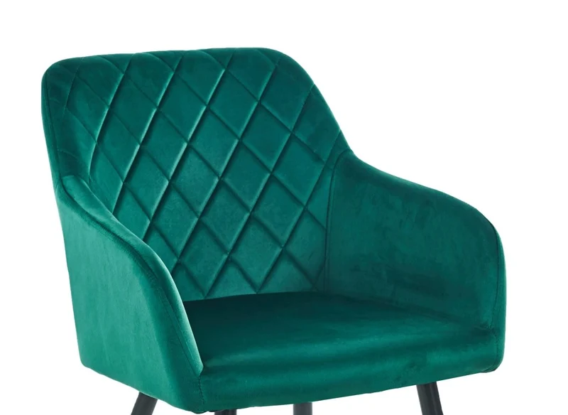 Lot de 2 chaises avec accoudoirs en velours vert KANA