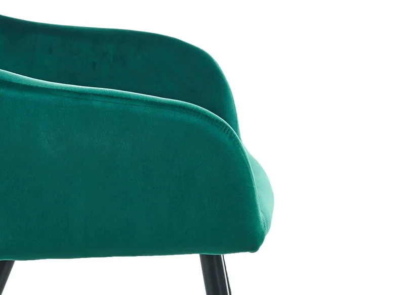 Lot de 2 chaises avec accoudoirs en velours vert KANA