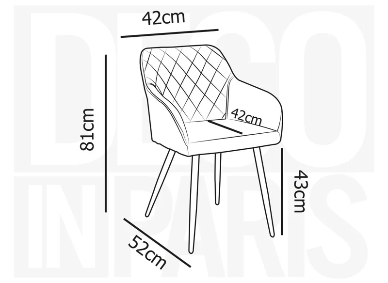 Lot de 2 chaises avec accoudoirs en velours vert KANA