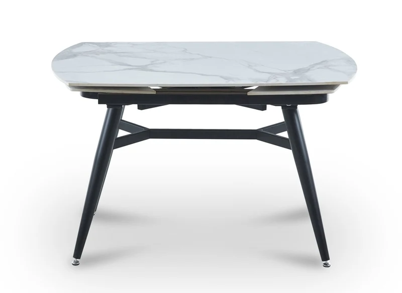 Table à manger rectangulaire extensible effet marbre 120-180 cm JENA