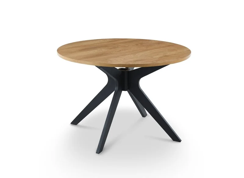 Table à manger ronde design couleur chêne 120cm NOVEA