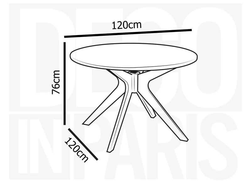 Table à manger ronde design couleur chêne 120cm NOVEA