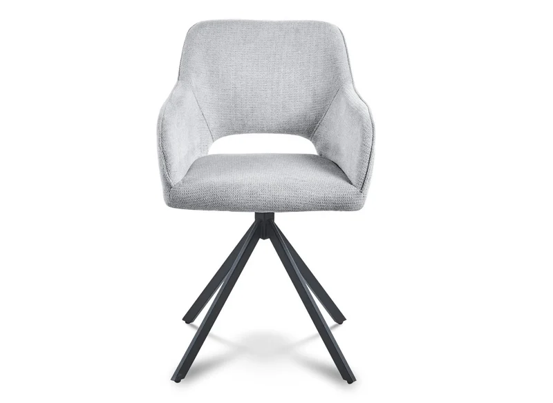 Lot de 2 chaises pivotantes design en velours gris clair CIEL