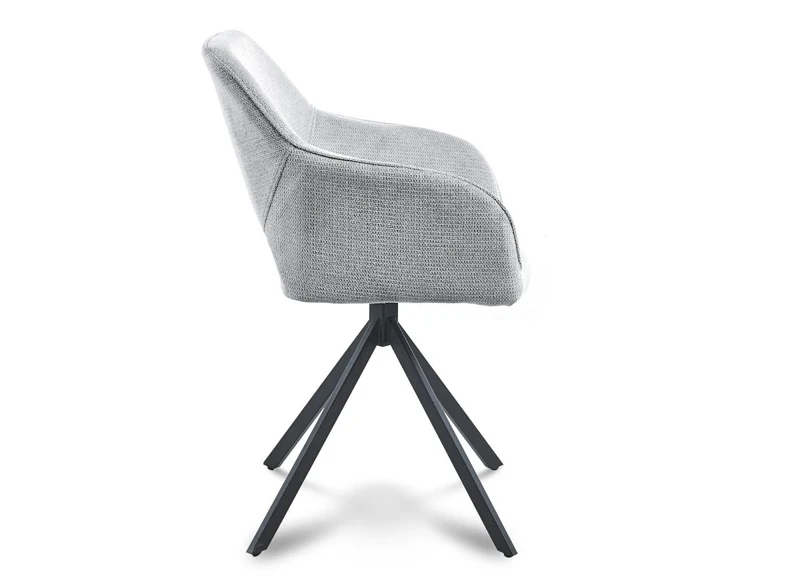 Lot de 2 chaises pivotantes design en velours gris clair CIEL