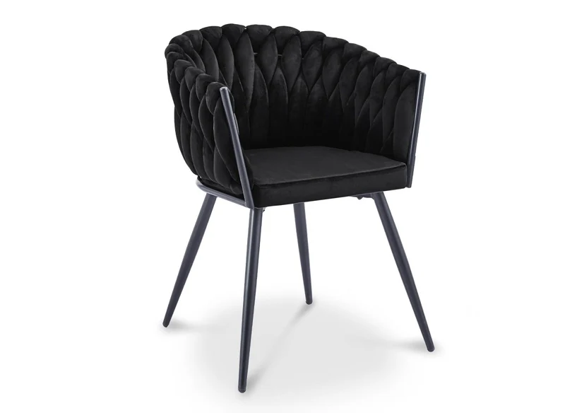 Lot de 2 chaises wave en velours noir CINDY