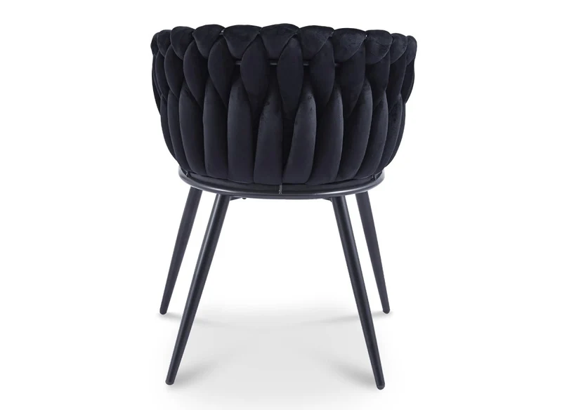 Lot de 2 chaises wave en velours noir CINDY