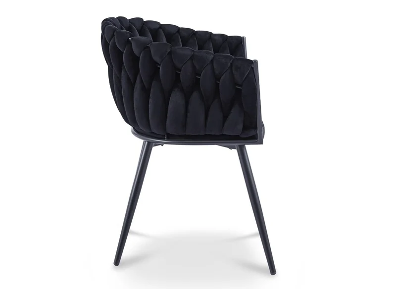 Lot de 2 chaises wave en velours noir CINDY