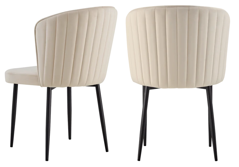 Chaise de salle à manger design en velours taupe - Diva x4