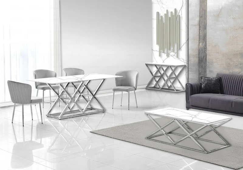 Banc capitonné velours gris chromé design - Erly