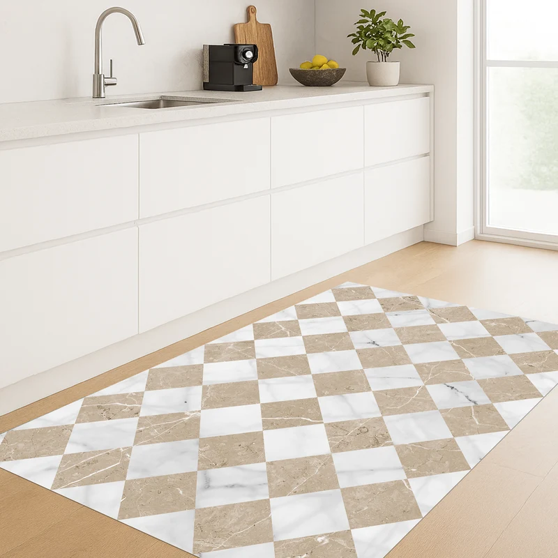 Tapis en vinyle pour intérieur / extérieur – Gadir Sepia