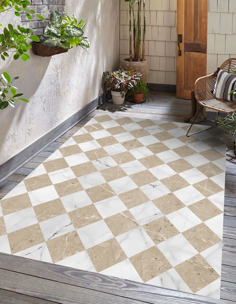 Tapis en vinyle pour intérieur / extérieur – Gadir Sepia