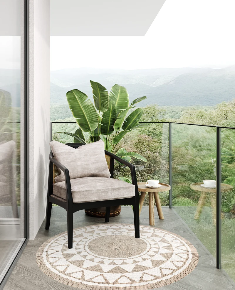 Tapis en vinyle pour intérieur / extérieur – Khamba rotin