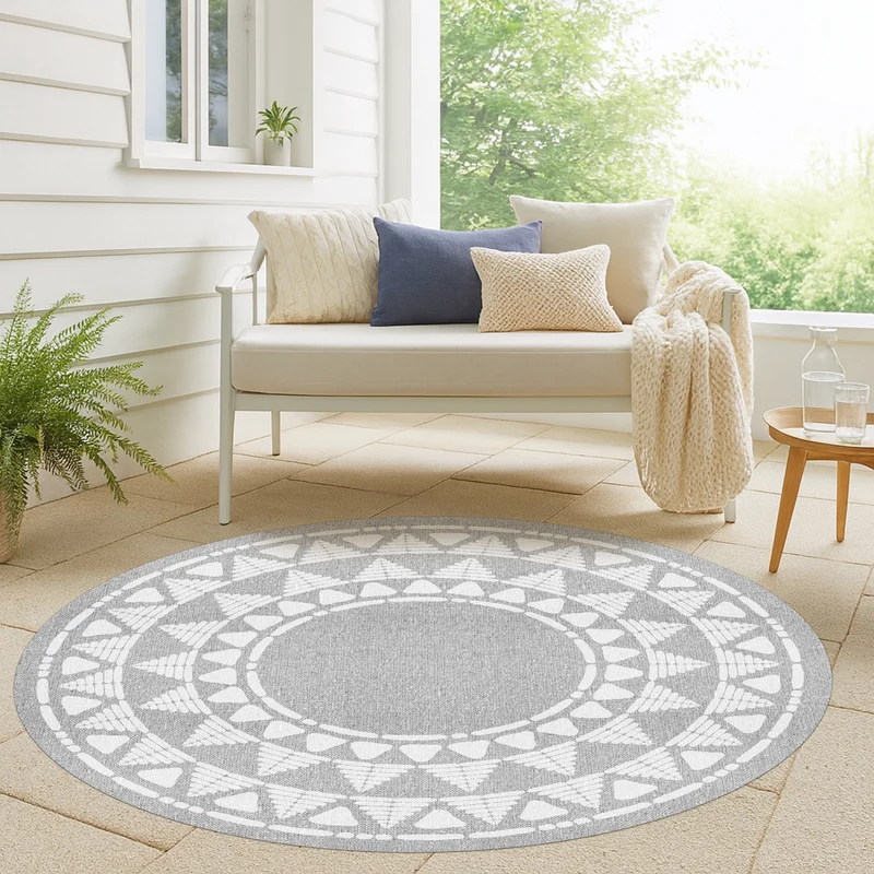 Tapis en vinyle pour intérieur / extérieur – Khamba gris