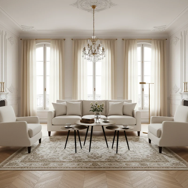 Table basse Set de 3 Vittorio champagne or