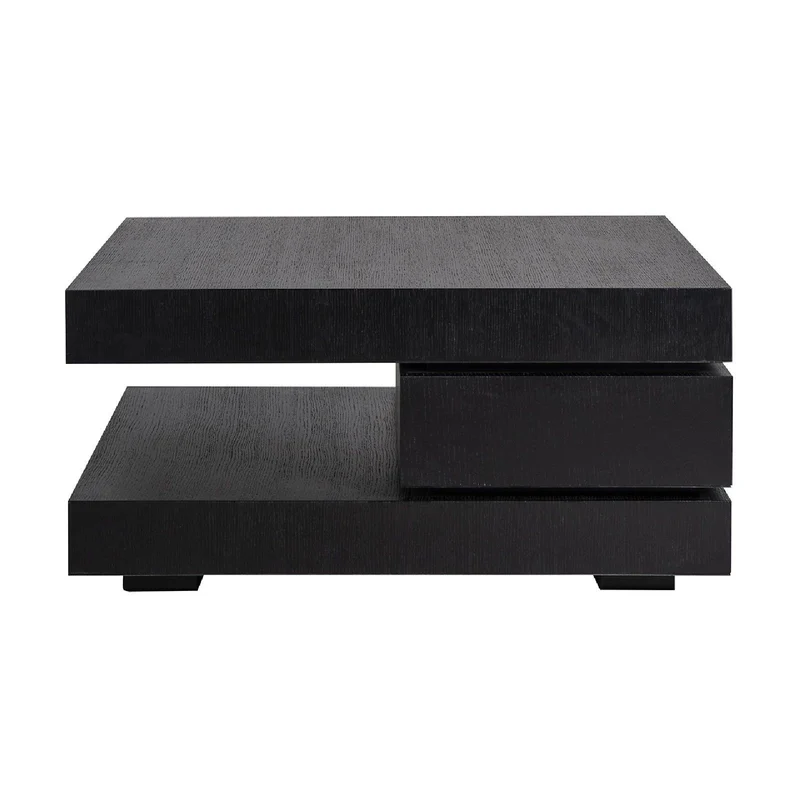Table basse carrée noir Blok C "Chêne Oakura"