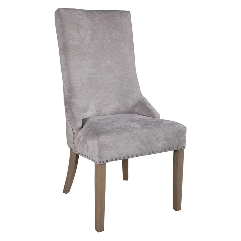 Chaise avec boutons argentés "Ellen"