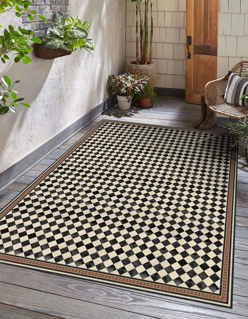 Tapis en vinyle pour intérieur / extérieur - Motif damier
