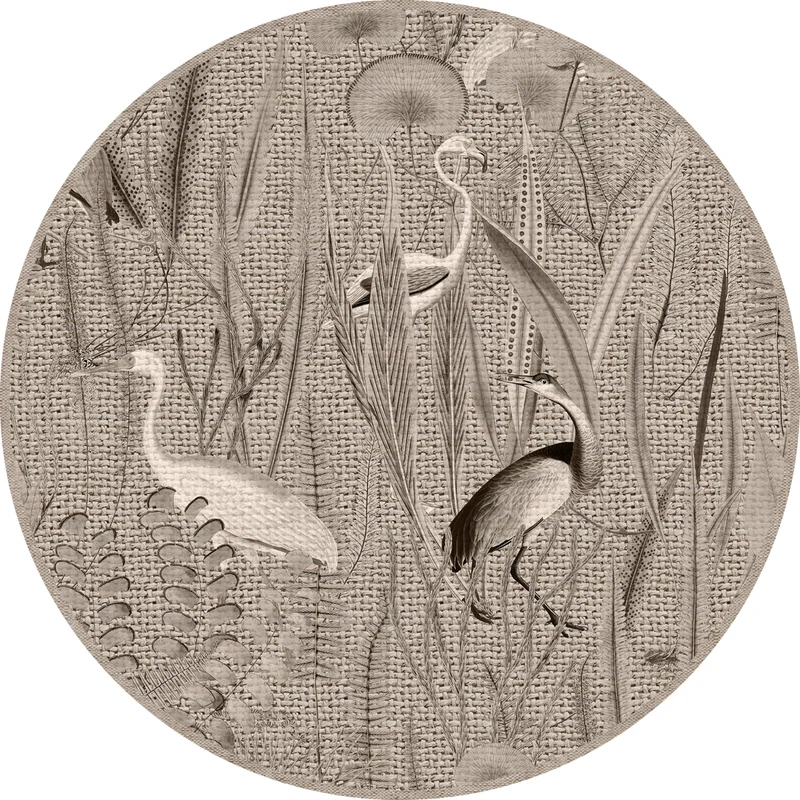 Tapis en vinyle pour intérieur / extérieur - Motifs oiseaux jute