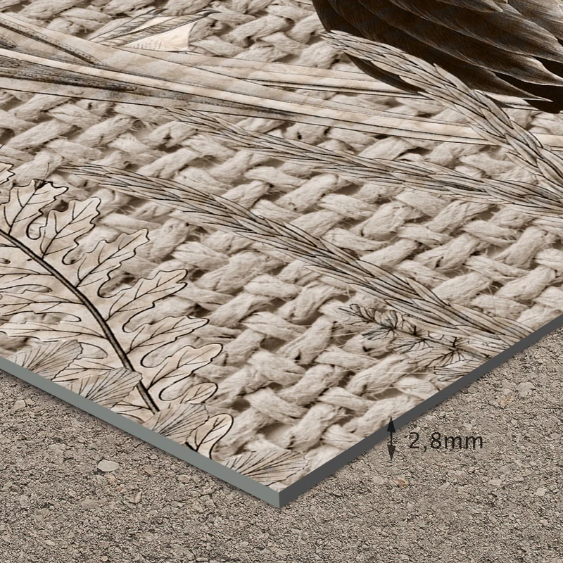 Tapis en vinyle pour intérieur / extérieur - Motifs oiseaux jute