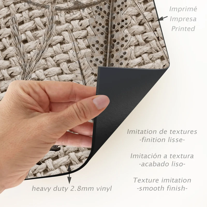 Tapis en vinyle pour intérieur / extérieur - Motifs oiseaux jute