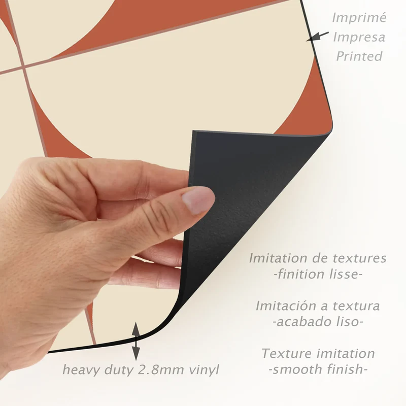 Tapis en vinyle pour intérieur / extérieur - Retro terracotta