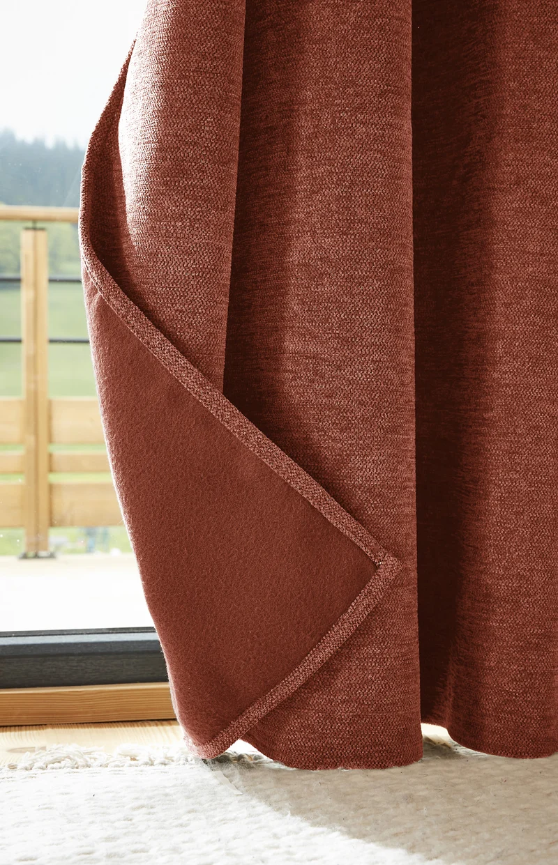 Rideau galon fronceur 140 x 260 cm Occultant + polaire BJORN Terracotta