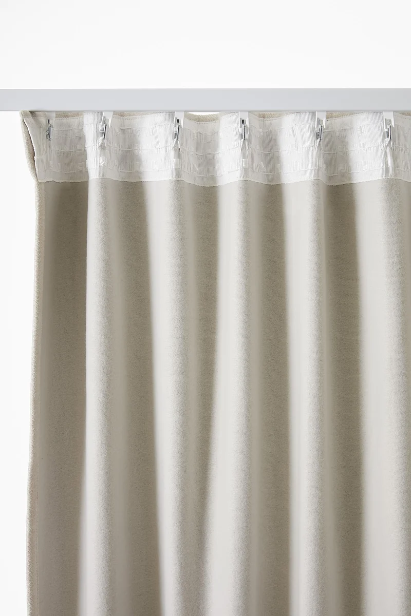 Rideau galon fronceur 140 x 260 cm Occultant + polaire BJORN Pampa