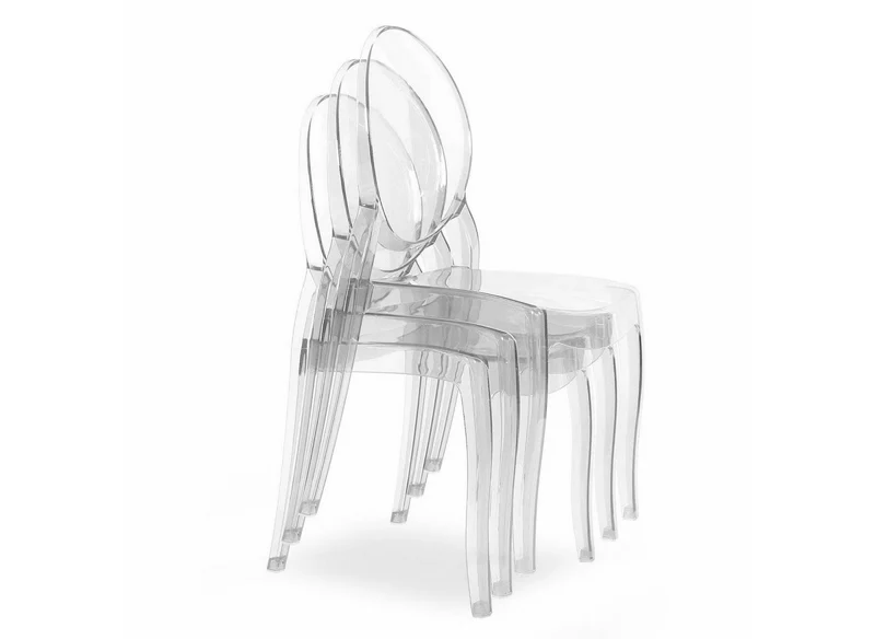 Lot de 4 chaises design en plexi transparent TOLGA