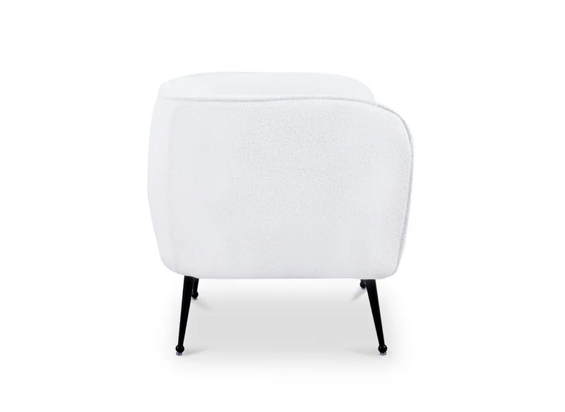 Fauteuil cabriolet tissu bouclette blanc PERRY