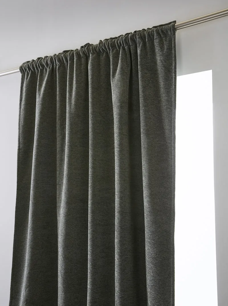 Rideau galon fronceur 140 x 260 cm Occultant + polaire BJORN Romarin