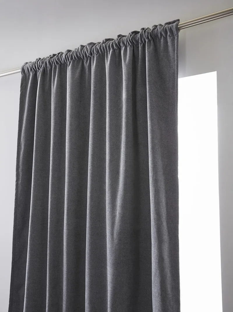 Rideau galon fronceur 140 x 260 cm Occultant + polaire BJORN Titane