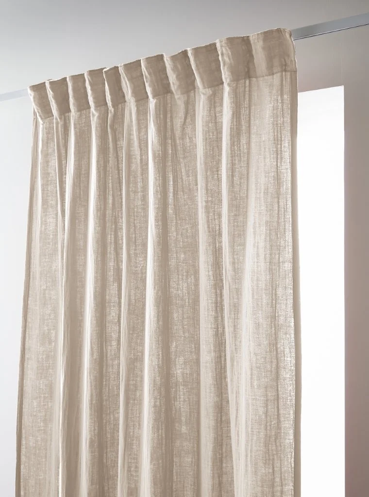 Rideau galon fronceur 140 x 240 cm Gaze de coton unie GAÏA Pampa