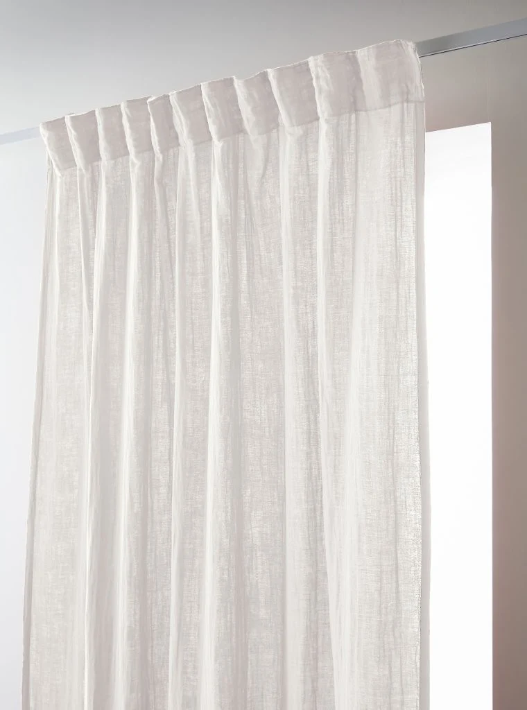 Rideau galon fronceur 140 x 240 cm Gaze de coton unie GAÏA Chantilly