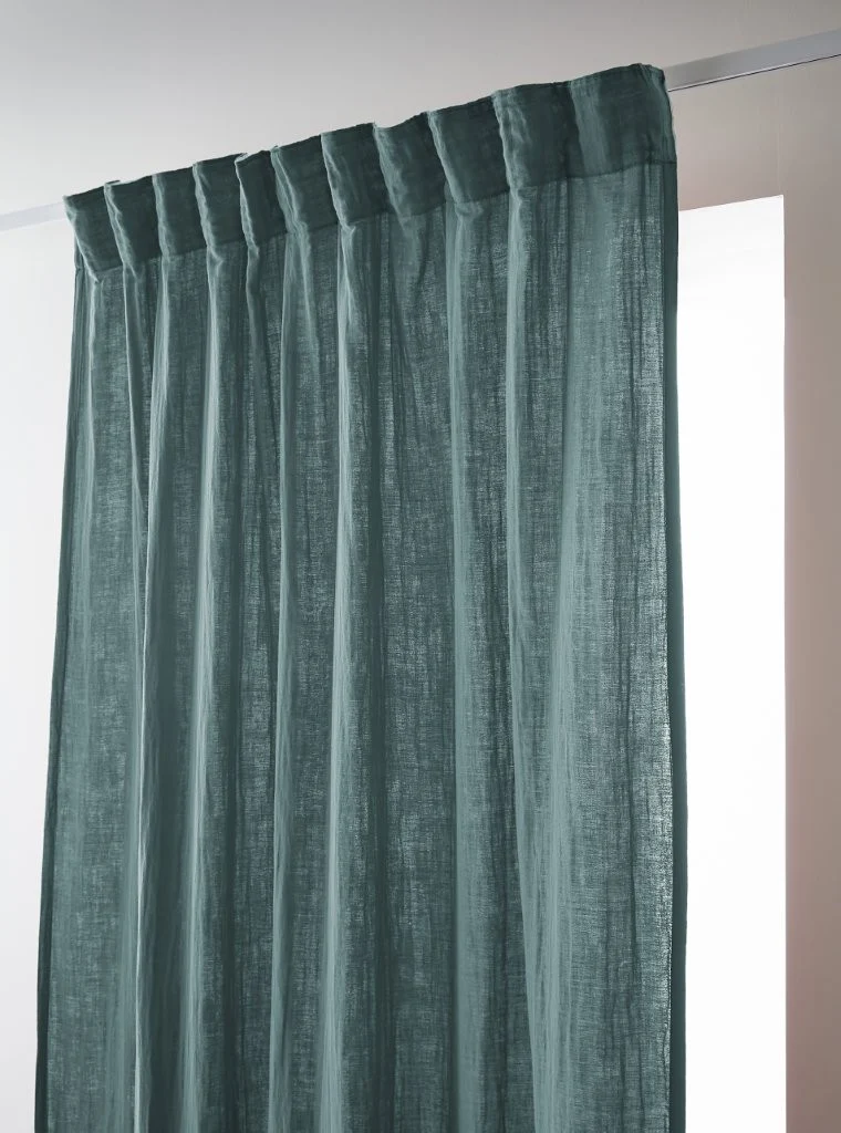 Rideau galon fronceur 140 x 240 cm Gaze de coton unie GAÏA Canard
