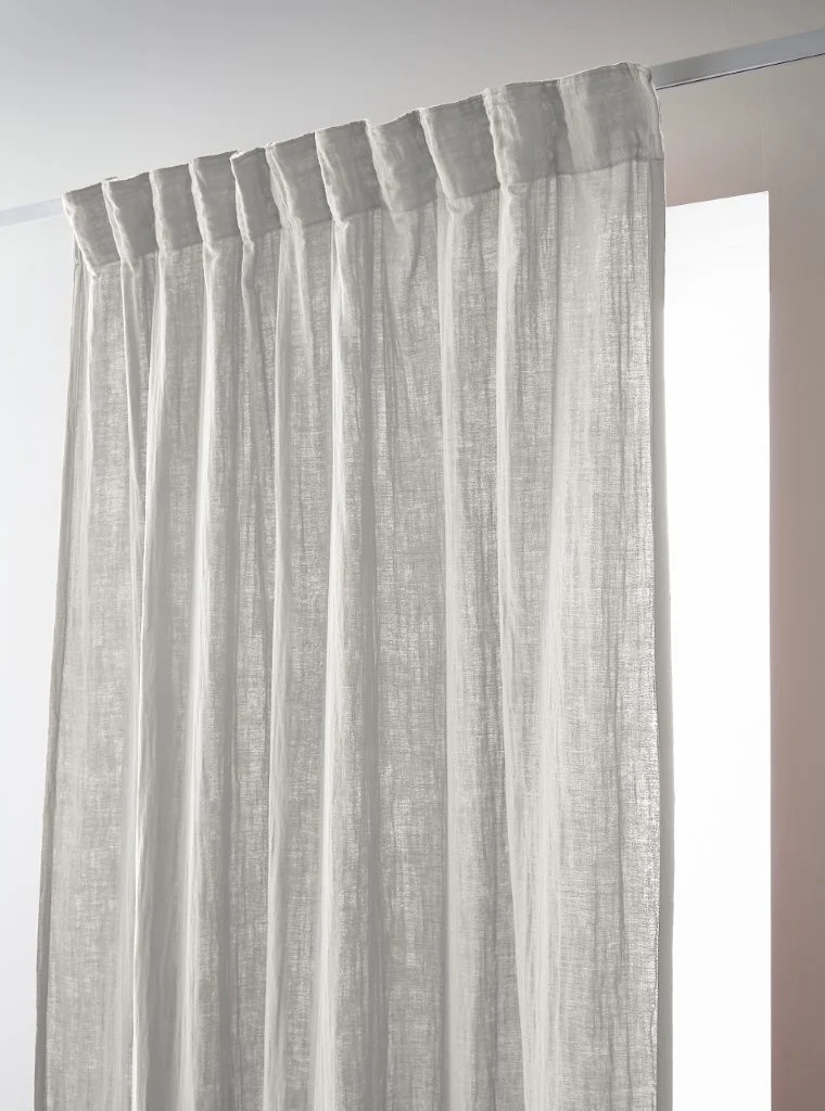 Rideau galon fronceur 140 x 240 cm Gaze de coton unie GAÏA Nuage