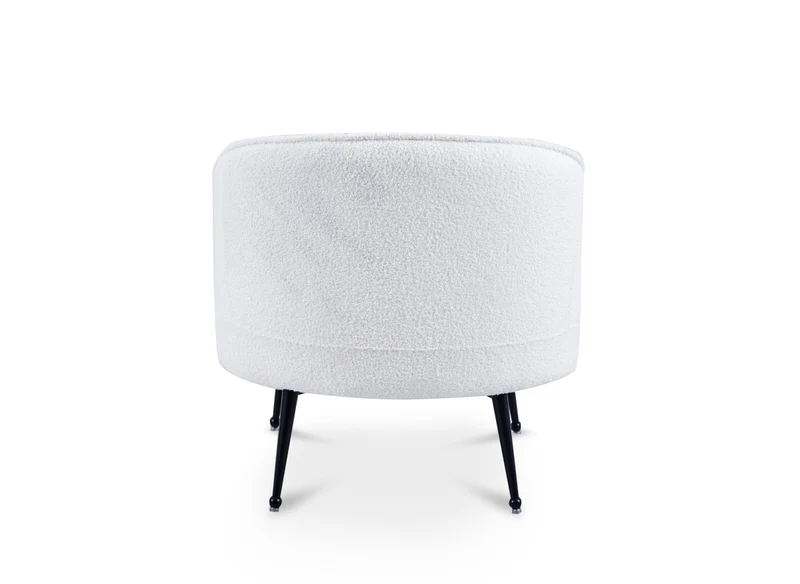 Fauteuil cabriolet tissu bouclette blanc TRECY