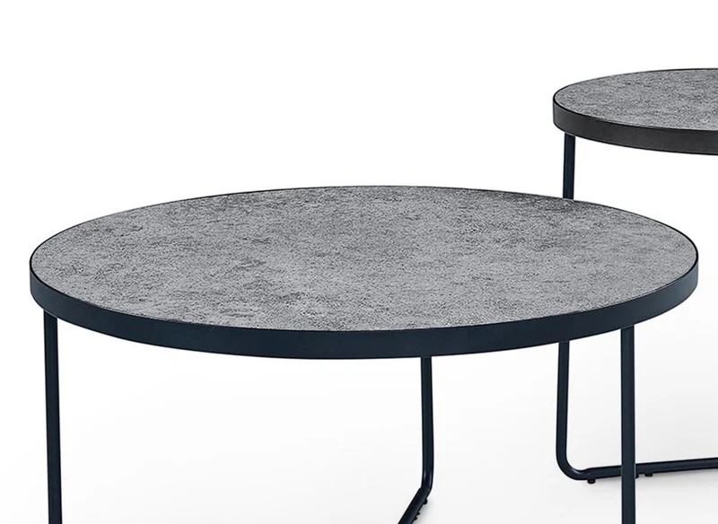 Lot de 3 tables basses rondes noir ROMY