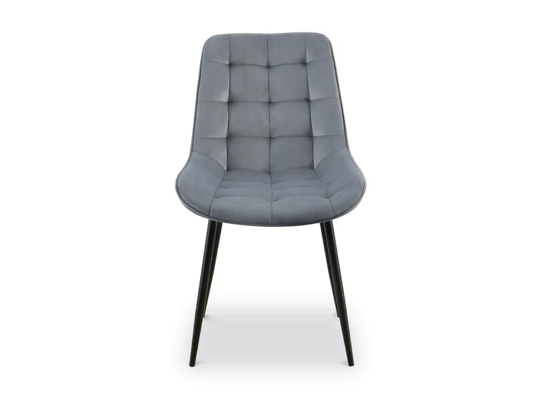 Lot de 4 chaises capitonnées en velours gris SOREN