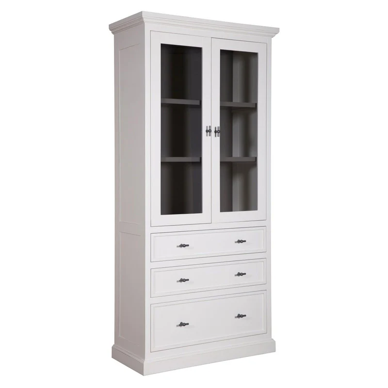Vitrine 2 portes 3 tiroirs | Pin Tradition