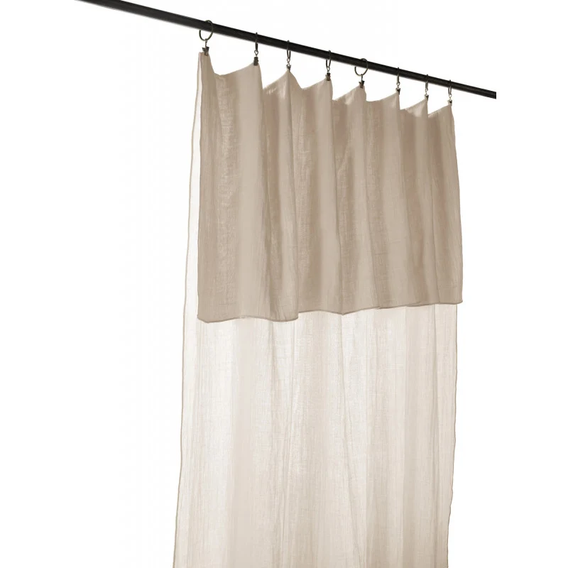 Rideau ajustable + 8 anneaux pince Gaze de coton 140 x 300 cm GAÏA Pampa