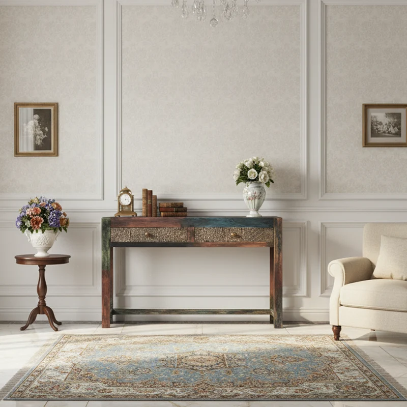 Console sculptée multicolore | Manguier Pushkar