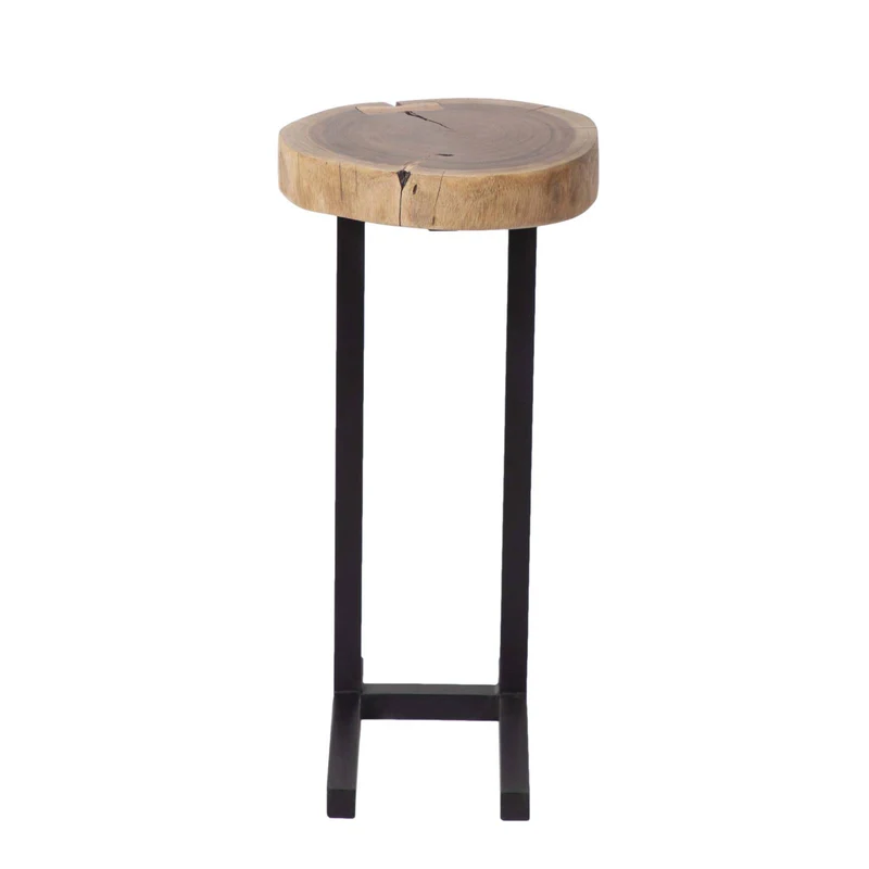 Set de 3 tables gigognes acacia et métal