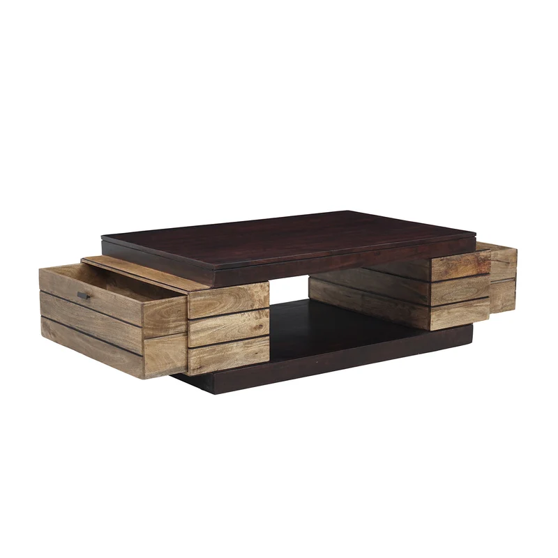 Table basse rectangulaire bois bicolore | Manguier Herods