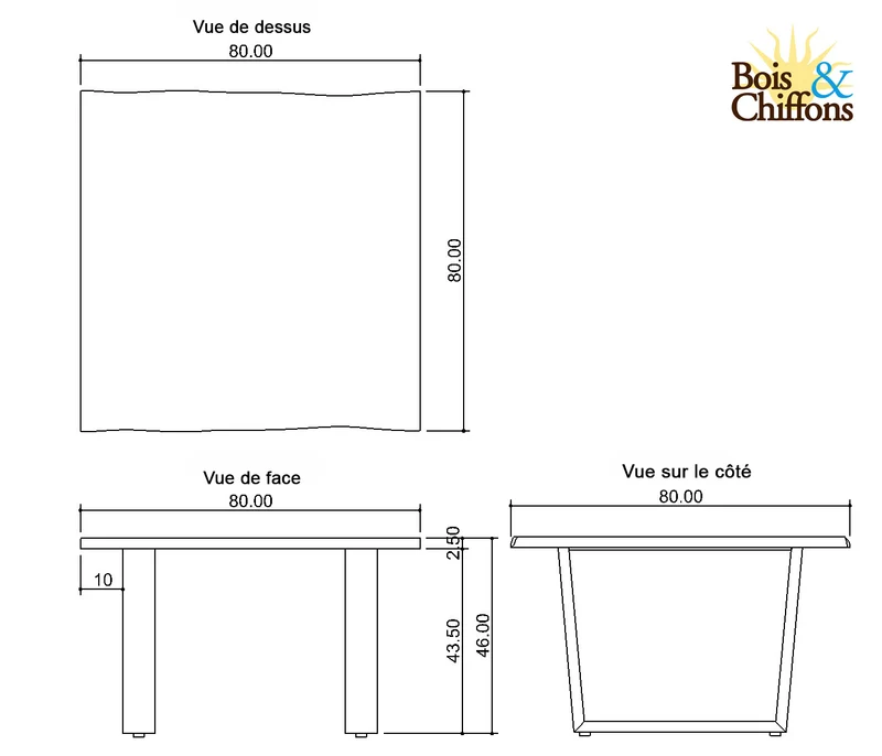Table basse carrée bois | Acacia Forest