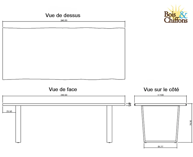 Table a manger en bois | Acacia Forest