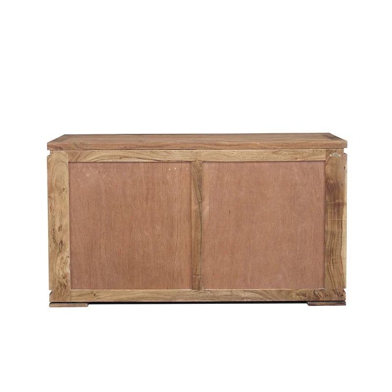 Petit buffet bois sculpté bicolore 2P 2T | Acacia Maya