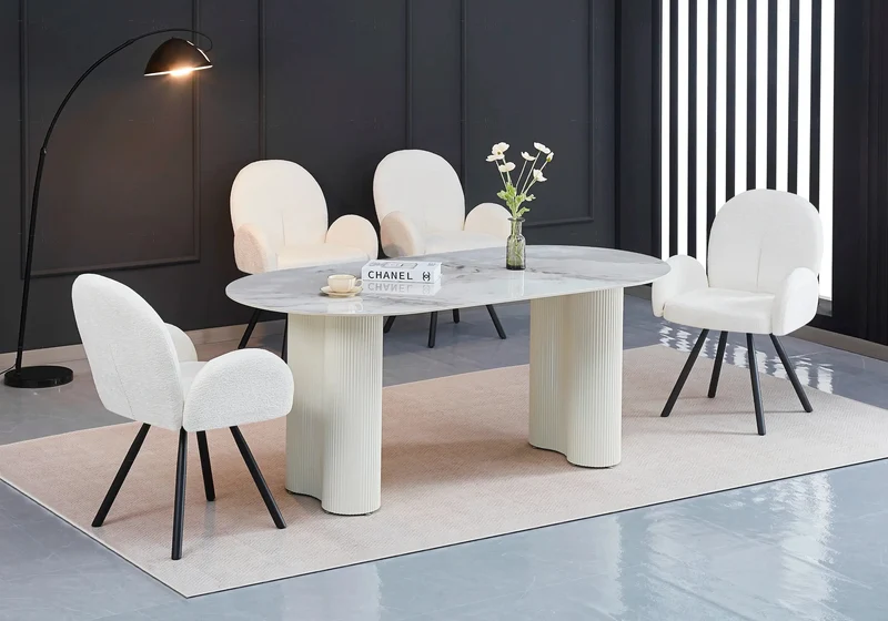 Table à manger céramique marbre gris - Baya